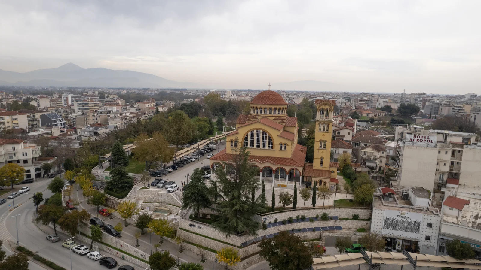 Drone photography — church golden hour — ORIA.FILMS